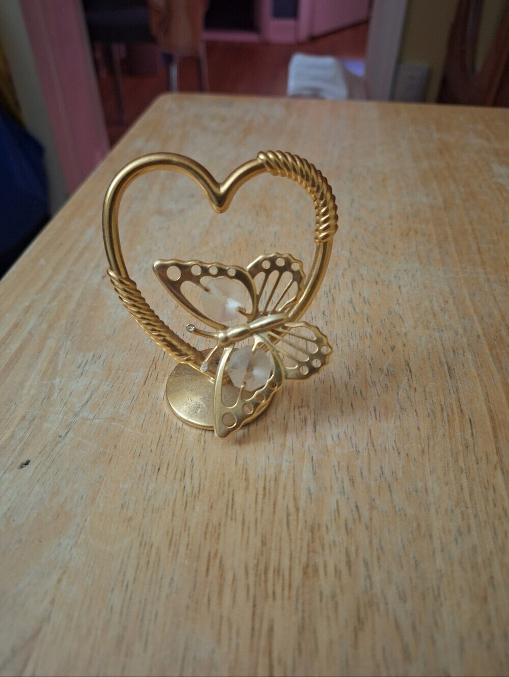 Crystal Creatives Austrian Crystal 24K Gold Plated Butterfly Heart
